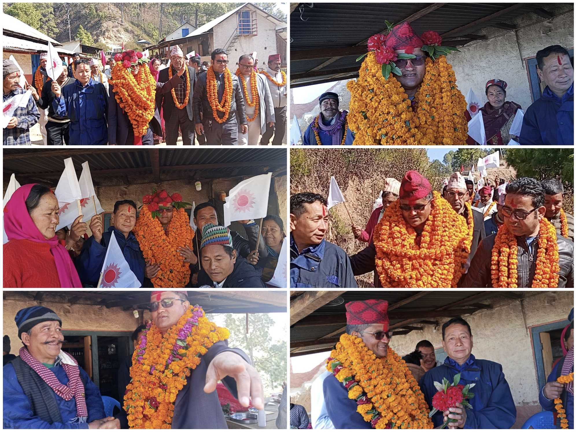 सूर्य थापाको चुनावी माहोल : सामाजिक सञ्जालमा गाली, गलामा मालाको भारी