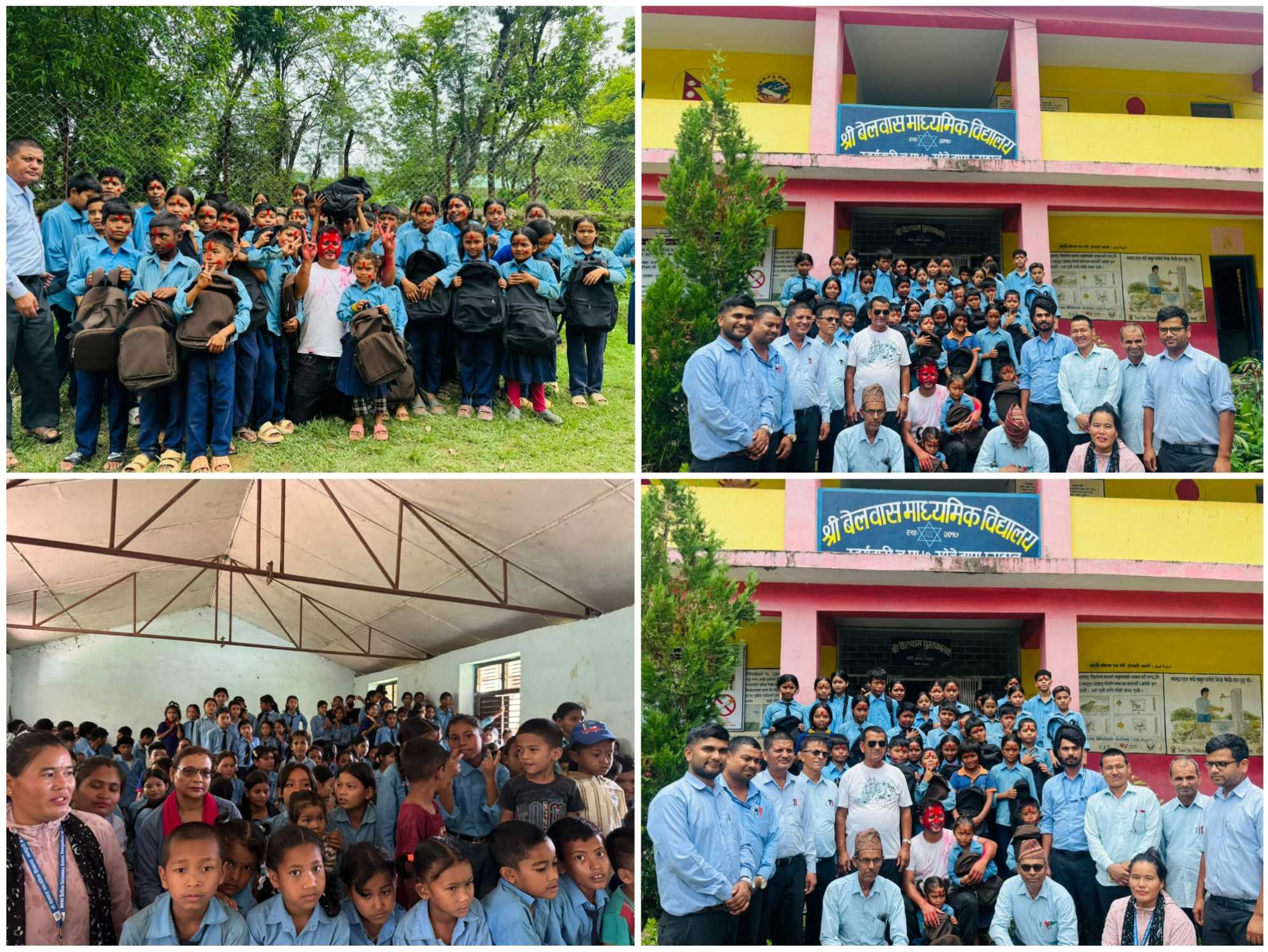 जन्मदिनमा विद्यार्थीलाई झोला तथा शैक्षिक सामग्री वितरण