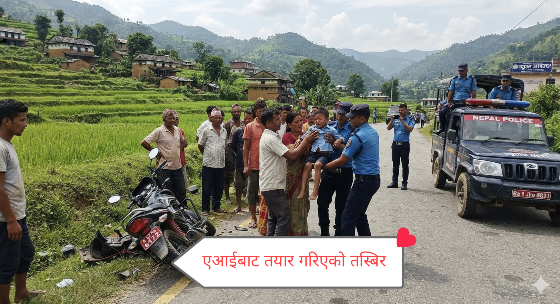 प्यूठानमा मोटरसाइकल ठक्करबाट एक बालक घाइते