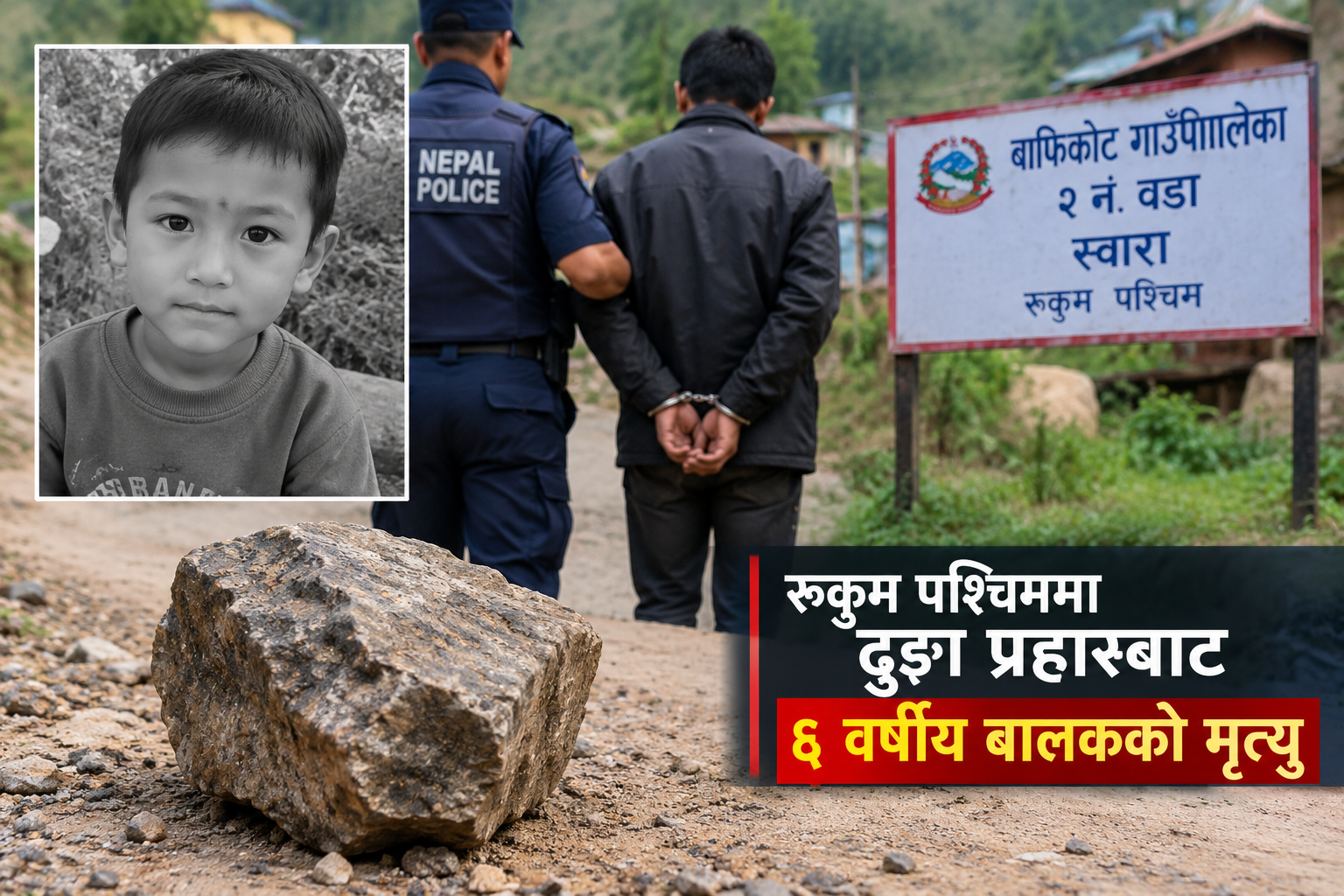 रुकुम पश्चिममा ढुङ्गा प्रहारबाट ६ वर्षीय बालकको मृत्यु